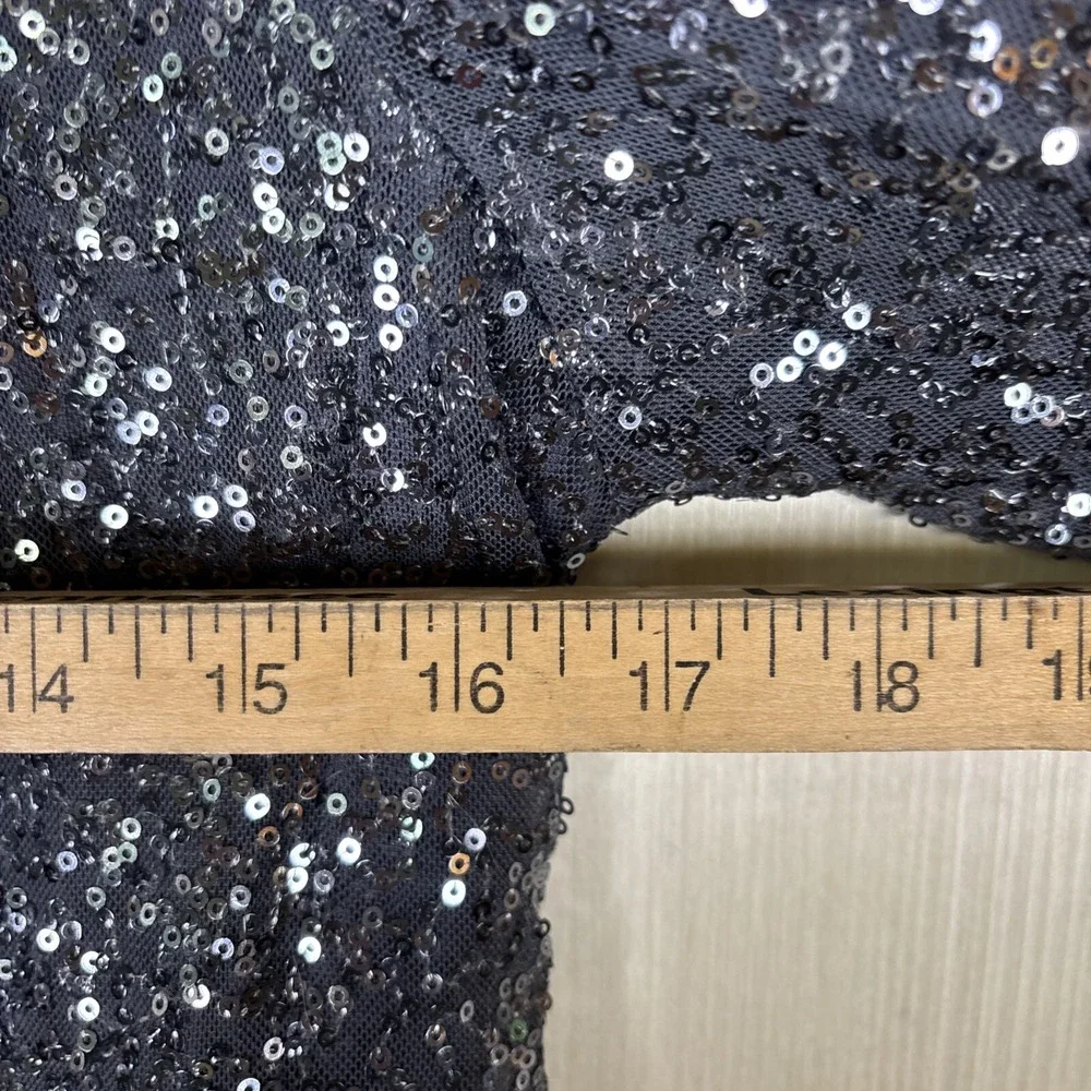 Bobeau Sequin Jacket Womens Sz S Grey Open Front‎ Lapel Party Coat Blazer